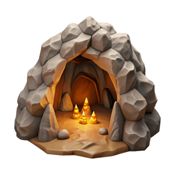 impressive abstract Hidden Depths Cave Cutout with Dramatic Lighting png