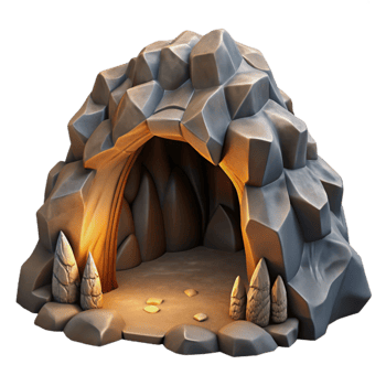 wonderful vintage Hidden Depths Cave Cutout with Dramatic Lighting professional png