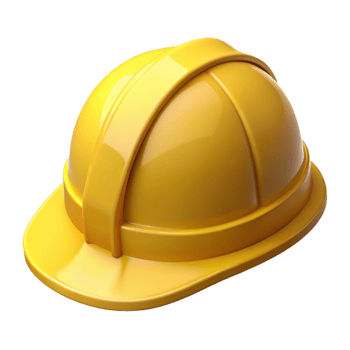 mysterious gorgeous Safety helmet, yellow construction hardhat with Transparent Background precision png