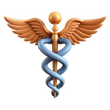 mesmerizing harmonious rustic Caduceus, staff of Hermes, symbol of medicine with Transparent Background genuine png