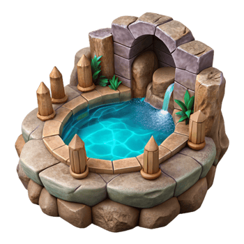 magnificent rustic Hidden Grotto Pool Isolated with Sparkling Water exclusive png