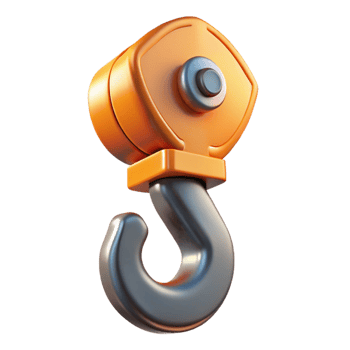 remarkable traditional Construction crane hook, heavy duty steel with Transparent Background 4K png