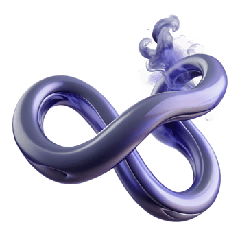 sumptuous energetic organic A stylized infinity symbol made of flowing smoke with Transparent Background professional png