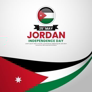 Jordan flag for jordan independence day banner with realistic flag vector