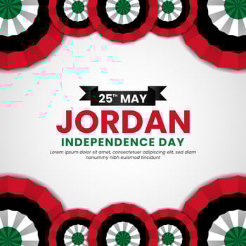 Jordan unique flag for jordan independence day banner background with realistic flag vector