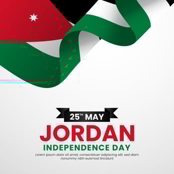 Jordan flag for jordan independence day banner background with realistic flag vector