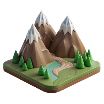 dramatic minimalist Hillside Village at Dusk Transparent Background exclusive png