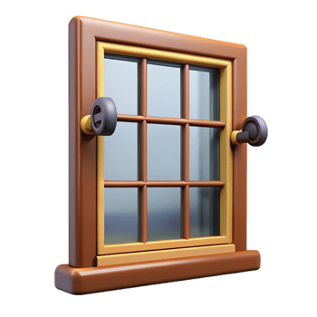 breathtaking nordic Double-hung window, sash cords and weights with Transparent Background masterfully captured png