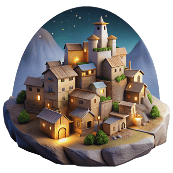 extraordinary modern Hilltop Village at Night Cutout Transparent high resolution png