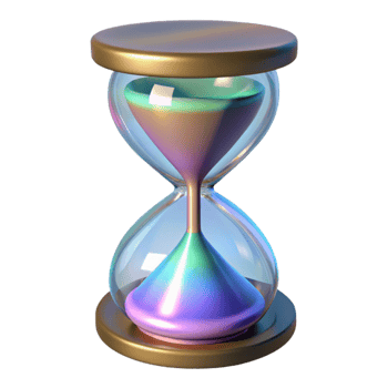 serene modern Hologram of Ancient Sandglass Isolated high quality png