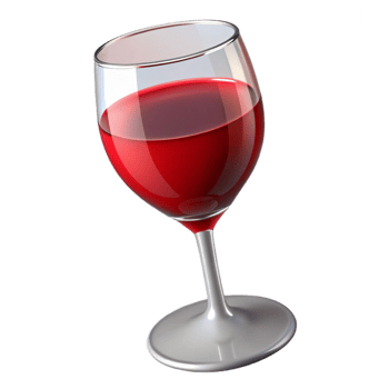 magnificent mid-century A single, glass of red wine with Transparent Background gallery standard png