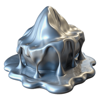 dramatic creative Hot Metal Thawing Frozen Landscape Transparent Background high resolution png