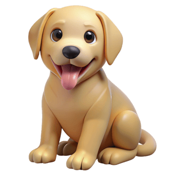 mesmerizing coveted Playful golden retriever puppy, sitting, tongue out with Transparent Background png