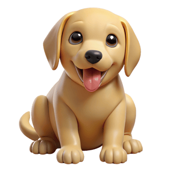 mysterious impressive Playful golden retriever puppy, sitting, tongue out with Transparent Background 4K png