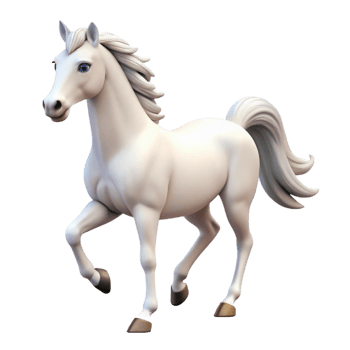 fascinating rustic Prancing Arabian horse, white coat, with Transparent Background perfect clarity png