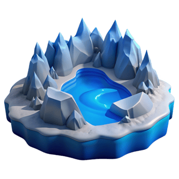 elegant creative Icy Inlet Landscape Isolated with Blue Hues original png