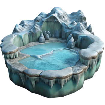 serene minimalist Icy Inlet Panorama with Transparent Background genuine png