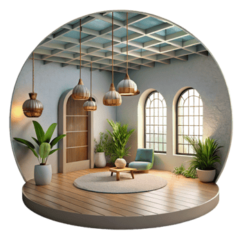 impressive classic Indoor Space with Natural Light Isolated genuine png