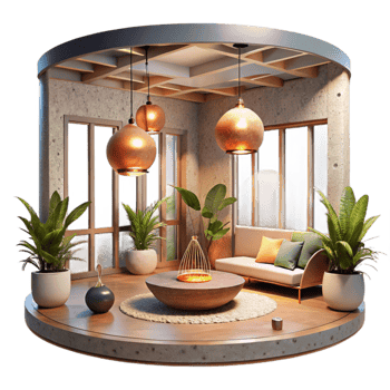 dramatic classic Indoor Space with Natural Light Isolated high resolution png