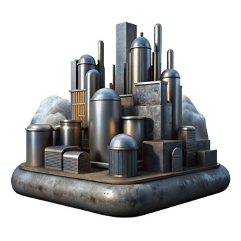 wonderful classic Industrial Sky City Cutout with Dark Metal Transparent Background exclusive png