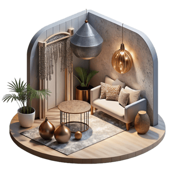beautiful minimalist Interior Design with Shadow Play Transparent authentic png