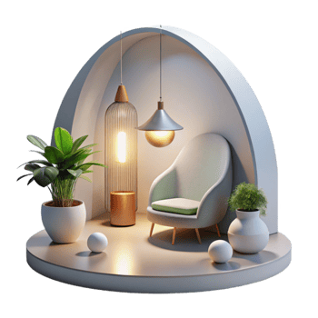 stunning artistic Interior Space with Light and Shadow Cutout high quality png