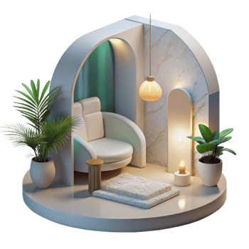 elegant rustic Interior Space with Light and Shadow Cutout genuine png