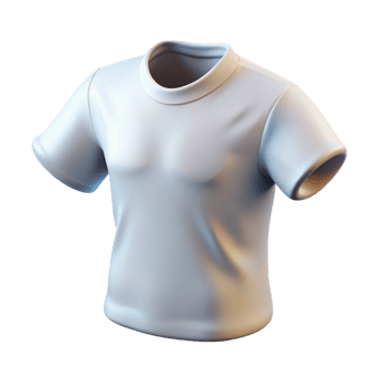 splendid unforgettable Concept art style, isolated cutout of a single white cotton t-shirt folded with Transparent Background png