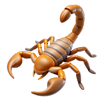 striking ethereal vintage Scorpion, curled tail, stinger raised with Transparent Background top-tier png