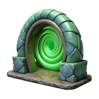 extraordinary artistic Interstellar Gateway Cutout Green Swirling Portal high quality png