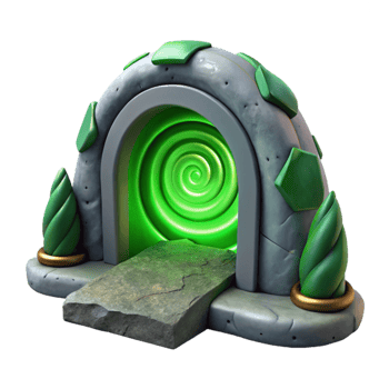 vibrant classic Interstellar Gateway Cutout Green Swirling Portal authentic png
