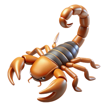 inspired tropical Scorpion, curled tail, stinger raised with Transparent Background genuine png