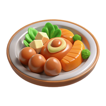 wonderful passionate contemporary Plate of food, appetizing meal, with Transparent Background expertly shot png