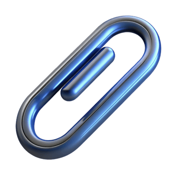 unparalleled modern Concept art style, hyper-specific isolated cutout of a single steel paperclip with Transparent Background crisp png