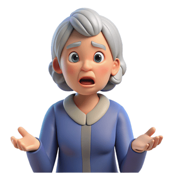 breathtaking playful baroque Confused senior woman with a questioning expression with Transparent Background studio quality png