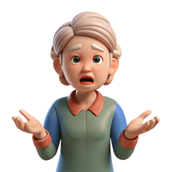 rare victorian Confused senior woman with a questioning expression with Transparent Background detailed png