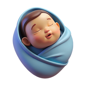 calm spectacular Sleeping newborn baby wrapped in a blanket with Transparent Background 8K png