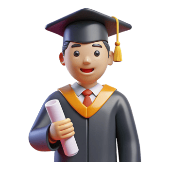 picturesque tropical Graduate in cap and gown holding diploma with Transparent Background sharp png