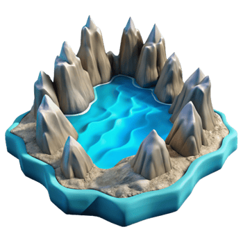 stunning rustic Intricate Fractal Fjord Cutout Transparent Background premium png