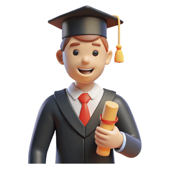 remarkable abstract Graduate in cap and gown holding diploma with Transparent Background expertly shot png