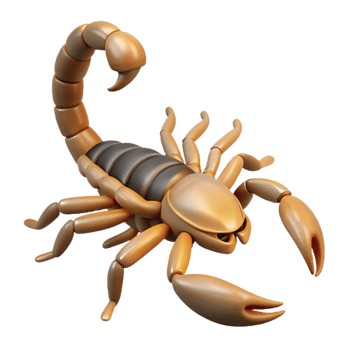 exquisite intense modern Scorpion, desert, tail raised, with Transparent Background 8K png