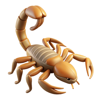 dramatic signature Scorpion, desert, tail raised, with Transparent Background png