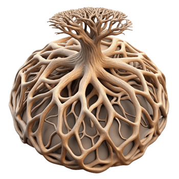 elegant artistic Intricate Root System Transparent Background Cutout authentic png