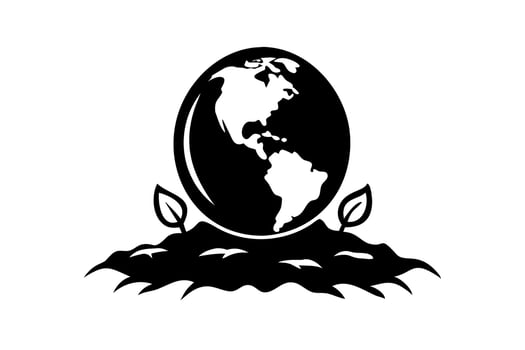 Global Growth Sustainability Environmental Conservation Earth Day Planet Earth Ecology Nature Sprout Roots vector