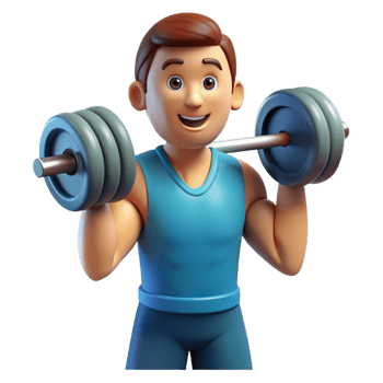 impressive modern Man lifting weights with determined expression with Transparent Background detailed png
