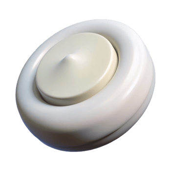 glorious unparalleled Professional render of a single button, round, white Isolated cutout with Transparent Background png