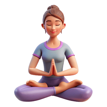 unforgettable impressionist Woman in yoga pants meditating with Transparent Background authentic png