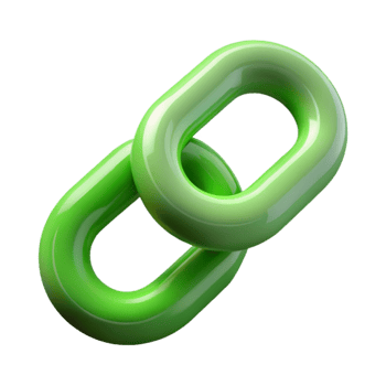 beautiful vintage Invisible Link Icon with Bright Green Accent Cutout detailed png