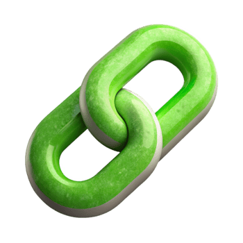 wonderful classic Invisible Link Icon with Bright Green Accent Cutout exclusive png