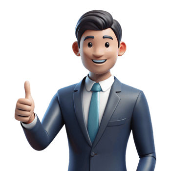 standout retro Businessman in suit giving a thumbs up with Transparent Background 4K png